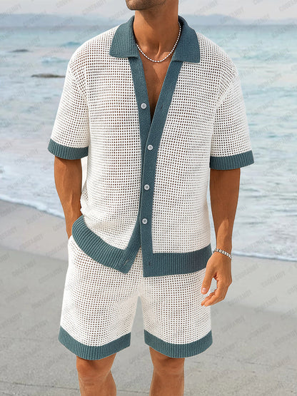Fashion Knit Mesh Color-Blocking Set