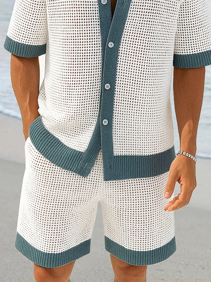 Fashion Knit Mesh Color-Blocking Set