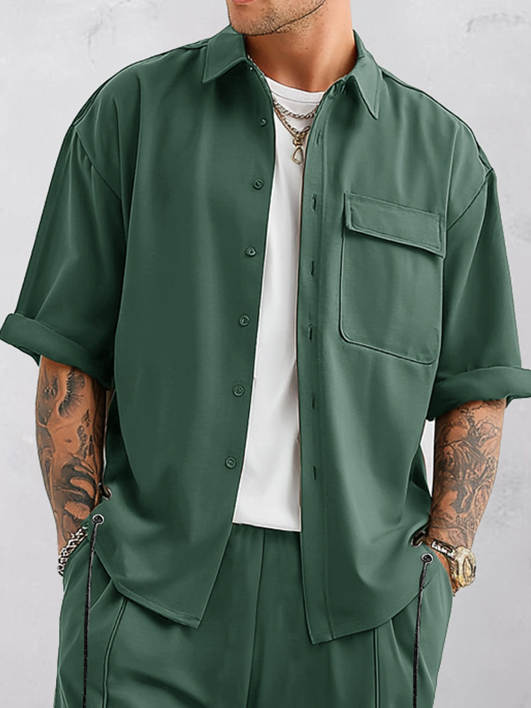Fashion Essential Shirt Shorts Set