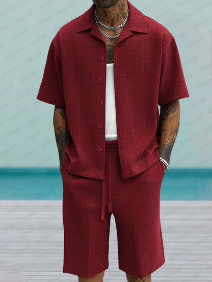 Comfortable Fit Shirt Shorts Set