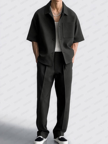 Casual Versatile Look Shirt Pants Set