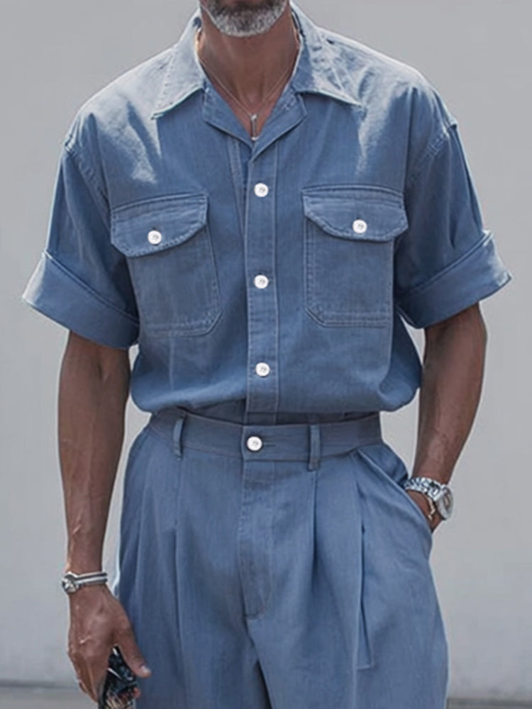 Cargo Loose Fit Denim 2-Piece Set
