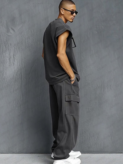 Trendy Athleisure Tank Top Balloon Pants Set