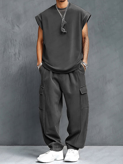 Trendy Athleisure Tank Top Balloon Pants Set