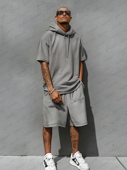 Casual Loose Fit Hooded Sports Set