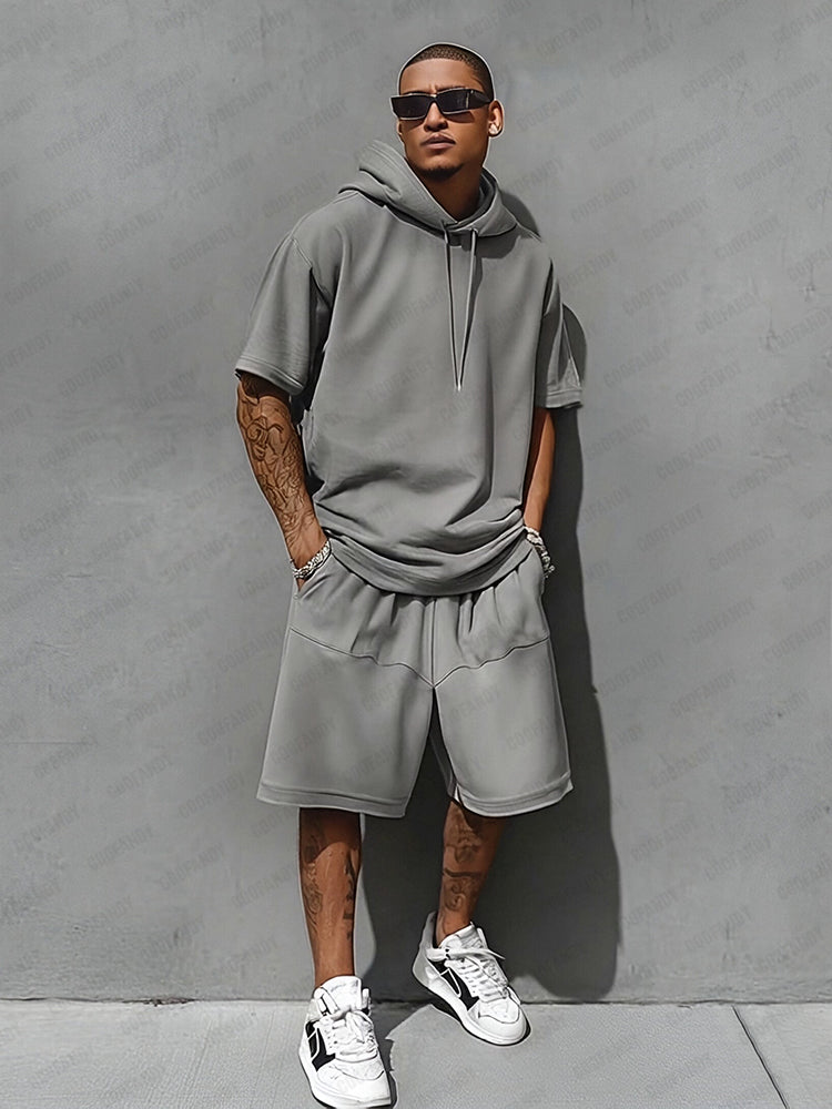 Casual Loose Fit Hooded Sports Set