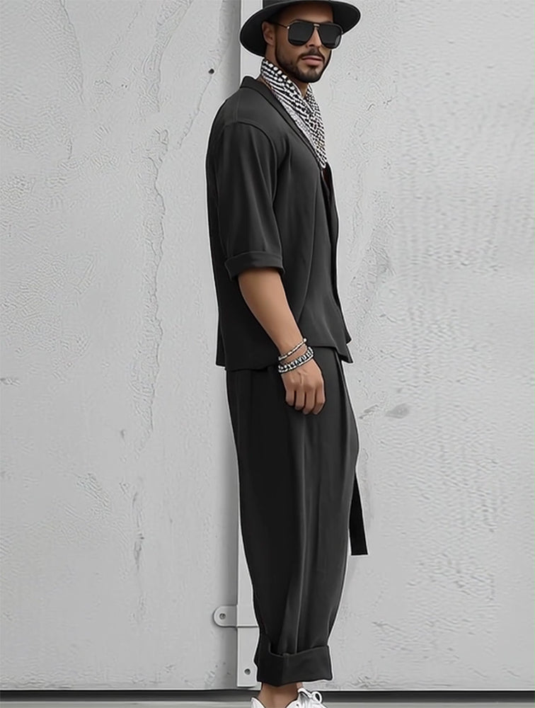 Loose Fit Comfort Shirt Harem Pants Set