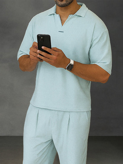 Practical Casual Shirt Pants Matching Set