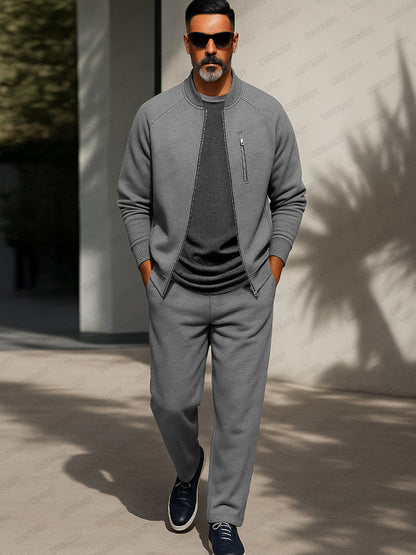 Athleisure Comfort Raglan Sleeve Jacket Set