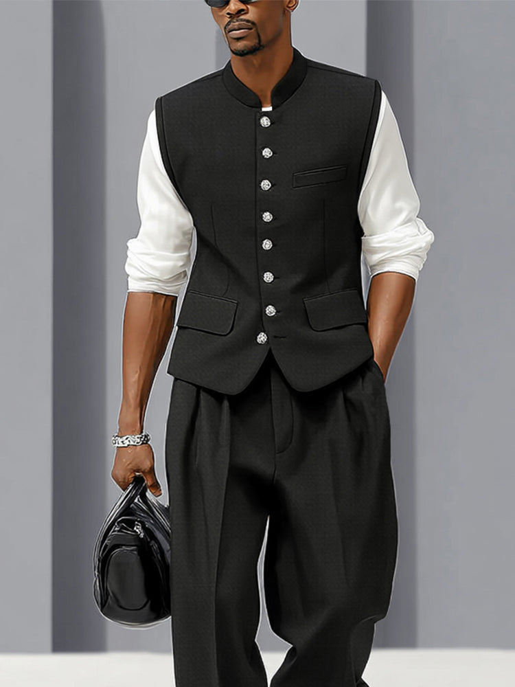 Urban Casual Thin Suit Vest and Pants Set