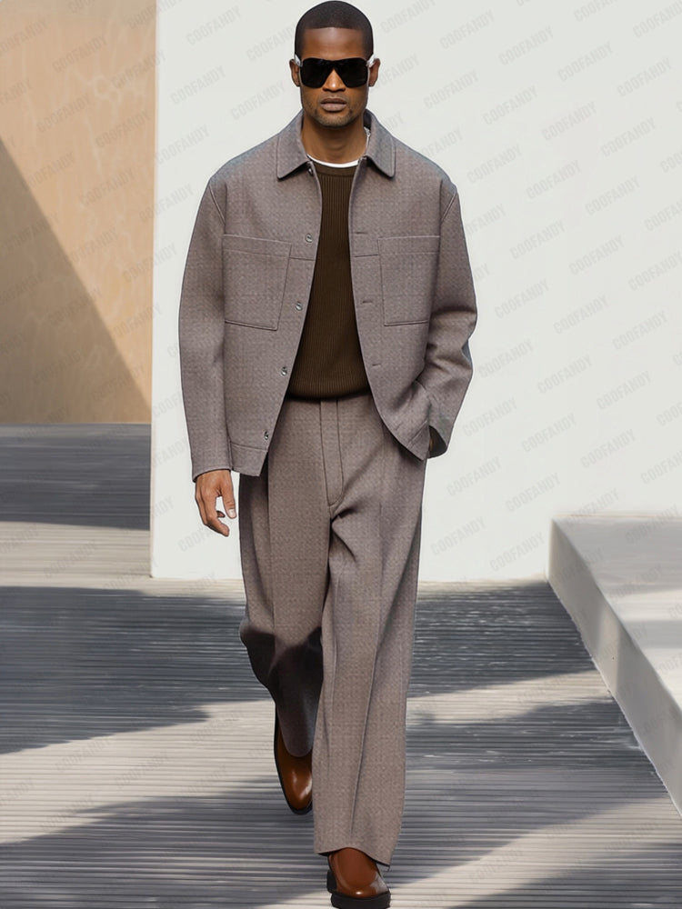 Essential Dual Pocket Jacket Pants Set