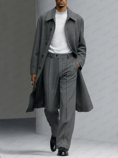 Quiet Luxury Style Thin Trench Coat Pants Set
