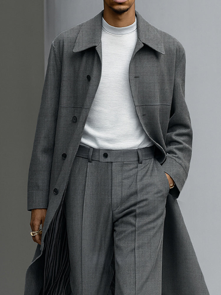 Quiet Luxury Style Thin Trench Coat Pants Set