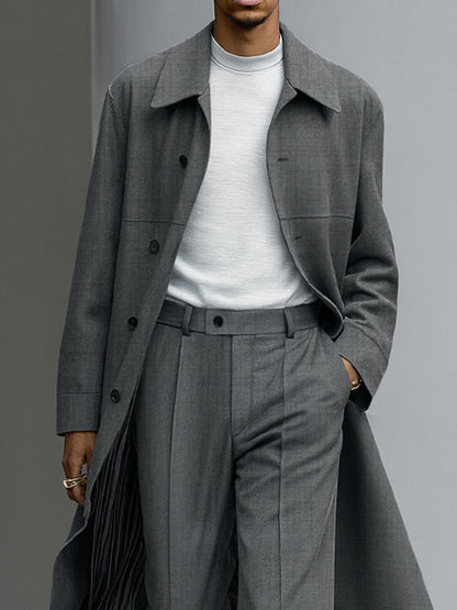 Quiet Luxury Style Thin Trench Coat Pants Set