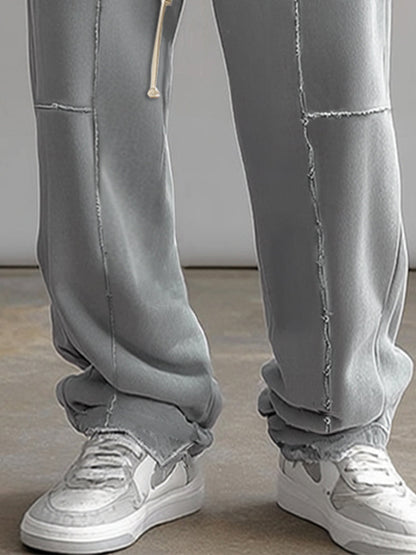 Casual Raw Edge Design Straight Pants