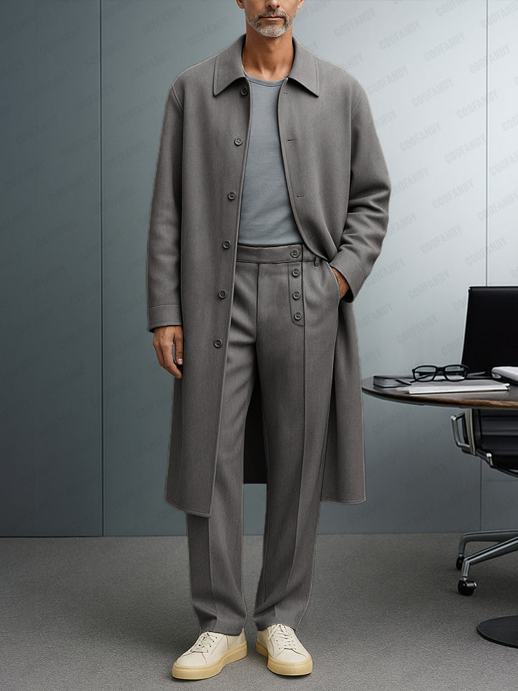 Refined Smart Casual Longline Suit Set