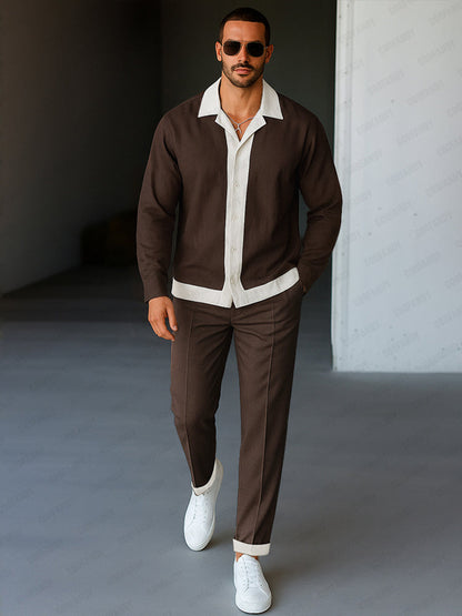 Everyday Casual Color Block Matching Set