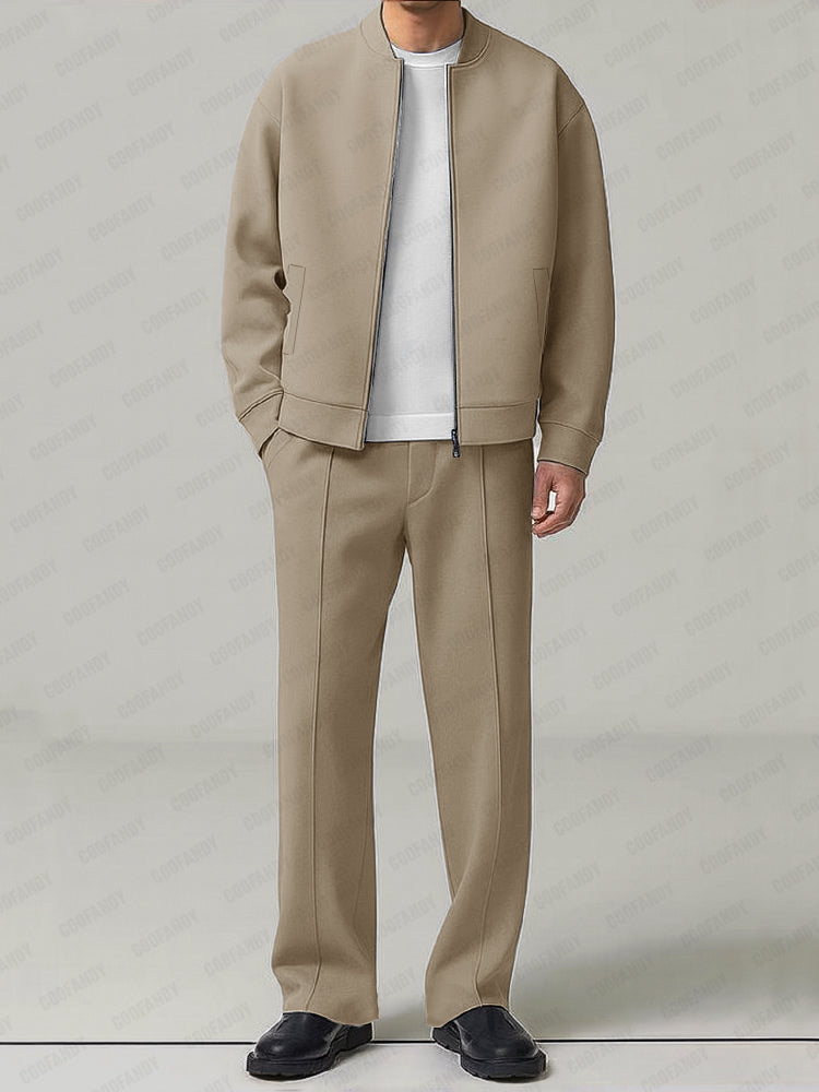 Simple Elegant Jacket Pants Set