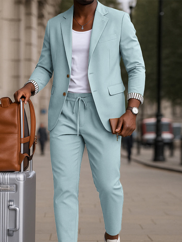Timeless Striped Cuff Blazer Pants Set
