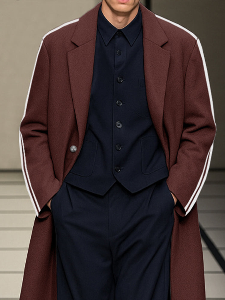 Urban Side Stripe Tweed Coat