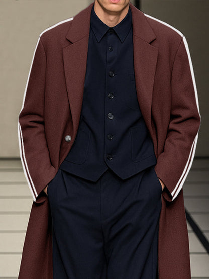 Urban Side Stripe Tweed Coat