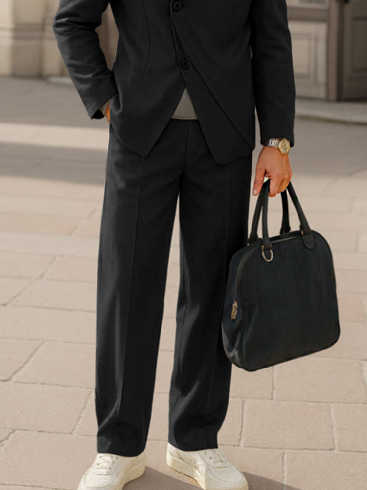 Stylish Asymmetric Placket Blazer Pants Set