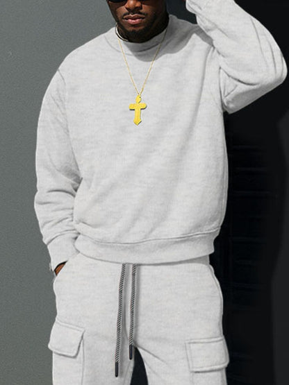 Comfort Ribbed Crewneck Sweatshirt Set