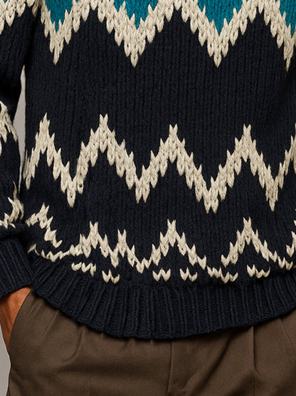 Trendy Comfort Hooded Jacquard Sweater