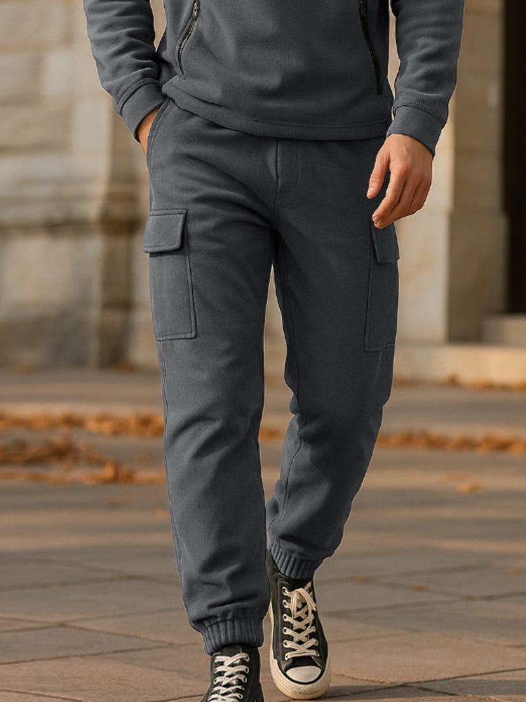 Comfort Fleece Zip Pockets Tracksuit Set