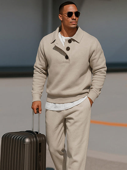 Elevated Casual Polo Shirt Pants Set