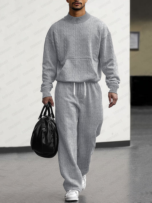 Athleisure Jacquard Loose Fit 2-Piece Set
