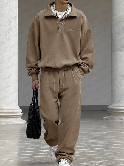 Casual Unrestricted Sweatshirt Pants Set