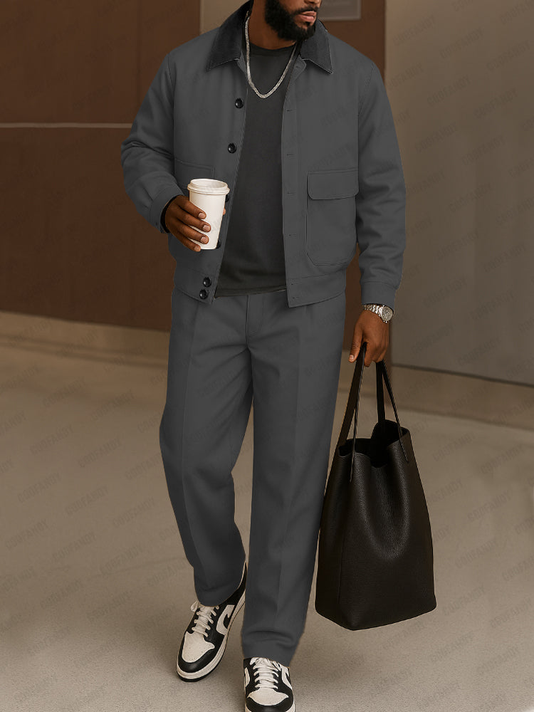 Smart Casual Versatile Jacket Pants Set