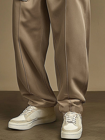 Comfy Utility Street Style Suede Pants