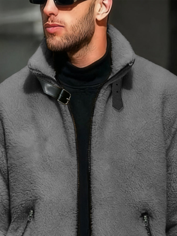 Ultra-Soft Warm Fleece Bomber Jacket