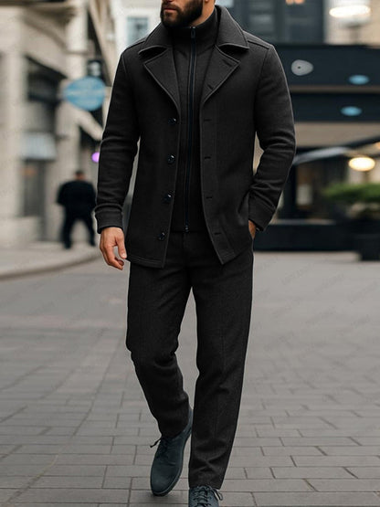 Casual Fake 2-Piece Jacket and Pants Set