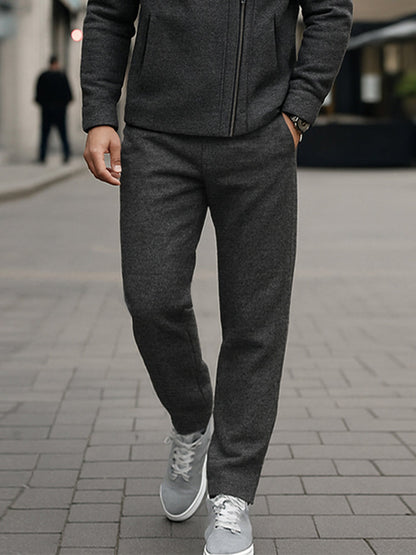 Unique Diagonal Zipper Jacket Pants Set