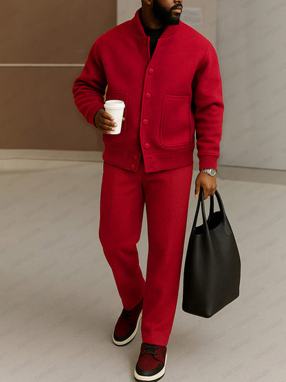 Modern Casual Jacket Pants Set