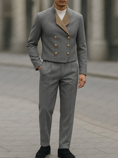 Smart Casual Designer Contrast Color Suit Set