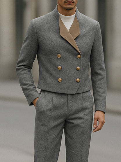 Smart Casual Designer Contrast Color Suit Set