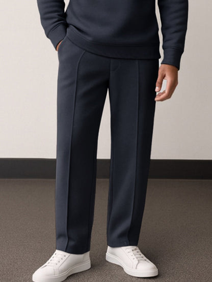 Stylish Diagonal Placket Top Pants Set