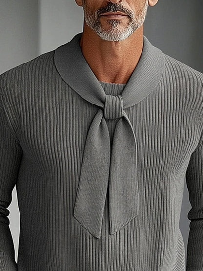 Modern Tie Neck Layering Knit Sweater