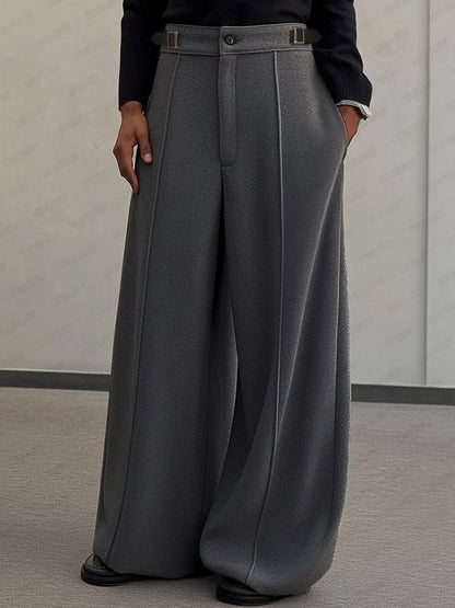 Casual Built-In Belt Design Pants