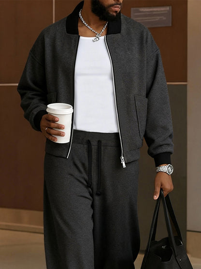Versatile Casual Jacket Pants Set