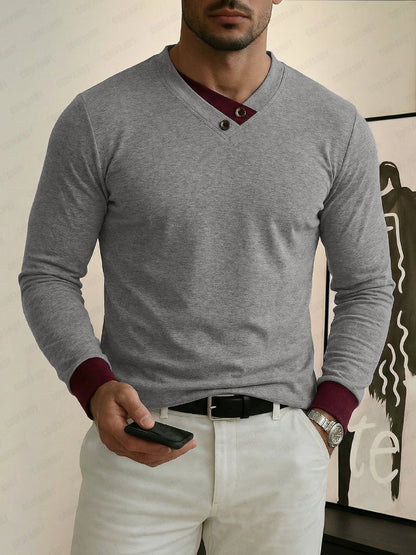Comfort Contrast Trim Layering Top