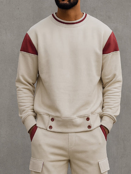 Urban Casual Color Block Sweatsuit Set