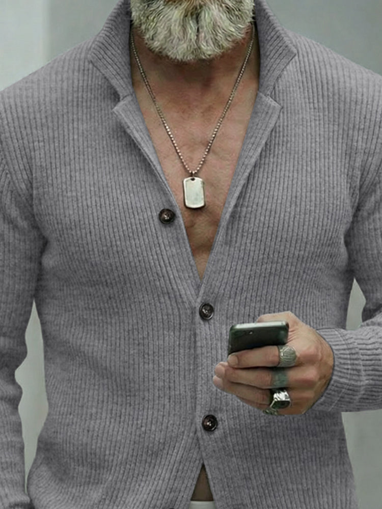 Versatile Notch Collar Knit Cardigan