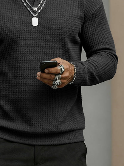Casual Essentials Waffle Henley Shirt