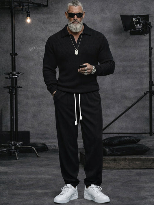 Urban Casual Textured Knit 2-Piece Set