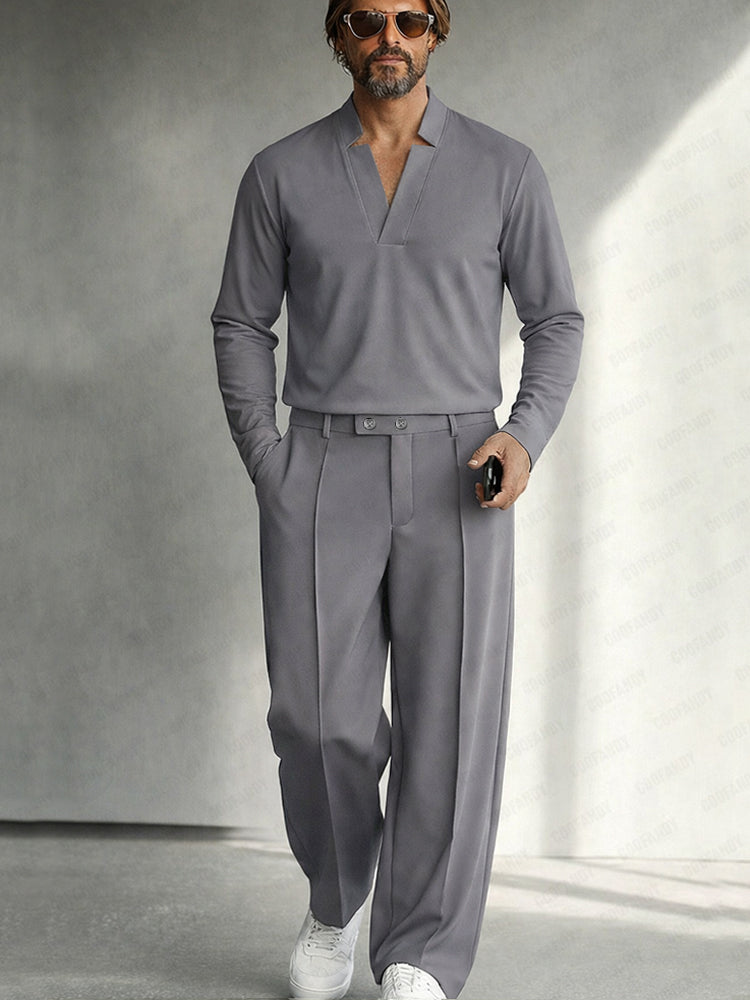 Semi Formal V-neck Top and Pants Set